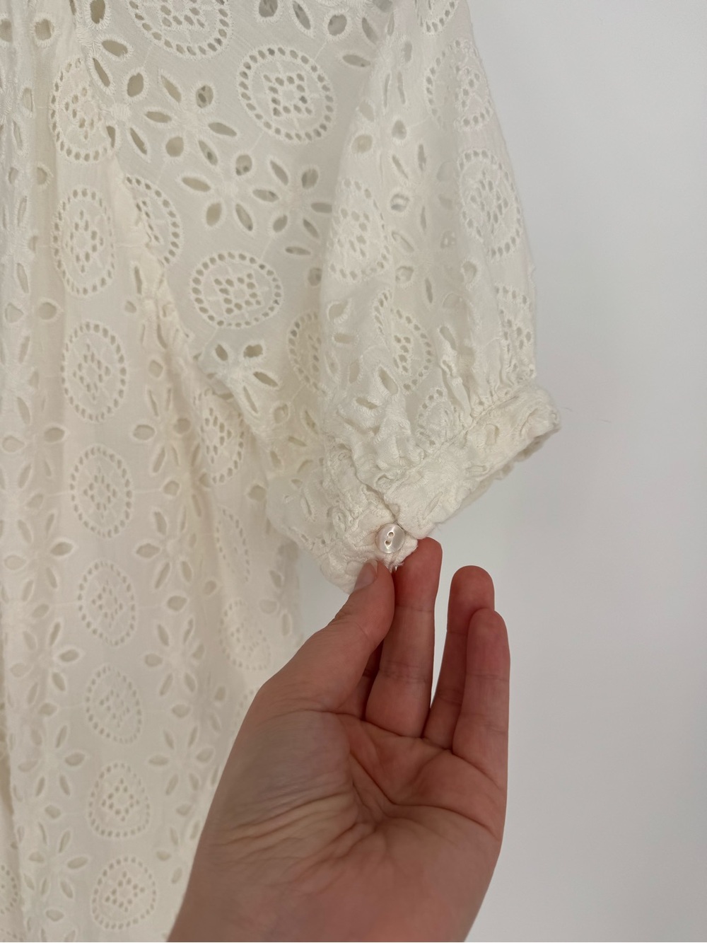 Cleobella Kate Blouse Small White Eyelet Puff Sleeve - Picture 6 of 10